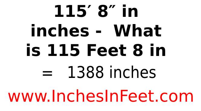 115 feet 8 to inches