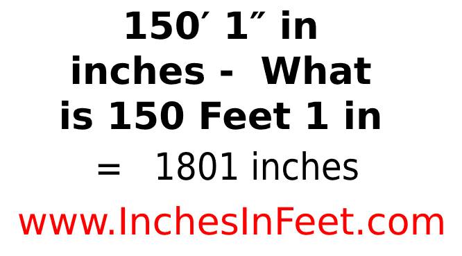 150 feet 1 to inches