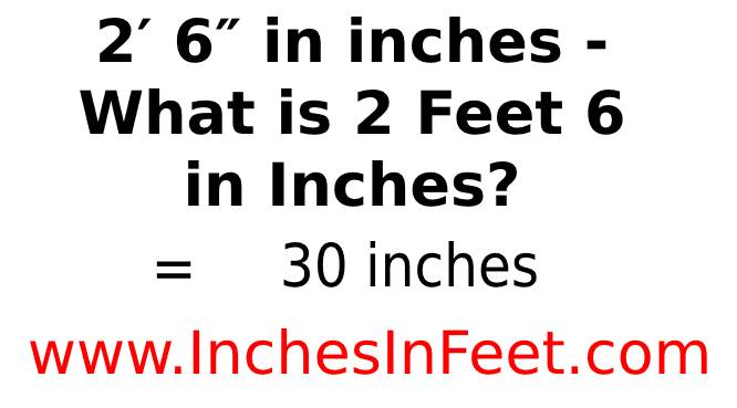 2 feet 6 to inches