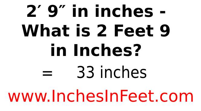 2 feet 9 to inches