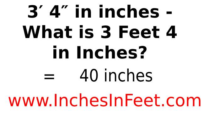 3 feet 4 to inches