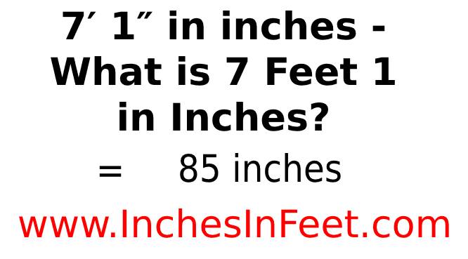 7 feet 1 to inches