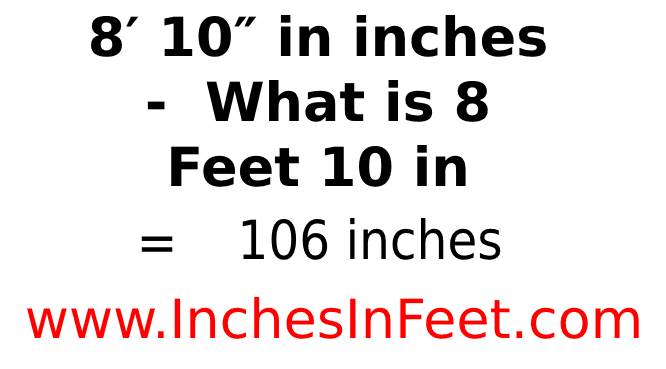 8 feet 10 to inches